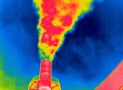 Schornstein Thermographie mit einer Wärmebildtkamera